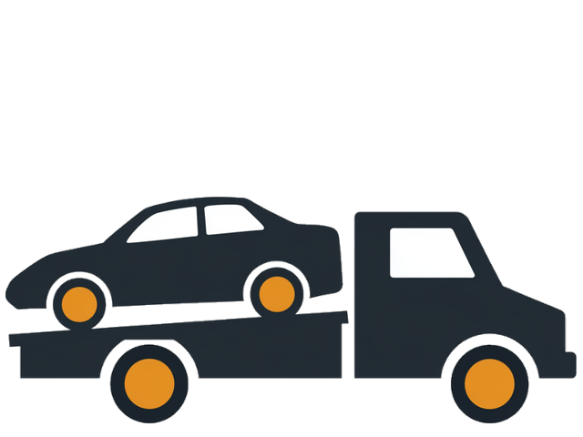 Car loaded onto the flatbed truck
